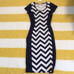 Long blue striped dress